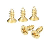 QUARKZMAN 60Pcs Per Legno In Ottone, M3 X 8mm Testa Piatta Autofilettanti Phillips Per Cerniere Porte, Mobili In Legno, Elettrodomestici