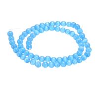 QUARKZMAN 65 Piezas De Cuentas De Ojo De Gato Azul Tinta 6mm Redondas Suaves De Cristal De Piedra Preciosa Para Hacer Joyería Pulseras Collares Aretes DIY