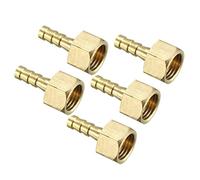 QUARKZMAN 6mm Púas x G1/4 Hembra Rosca Latón Espiga Manguera Montaje x 5uds Tubo Conector Adaptadores para Manguera Conexión, Conector de Lengüeta de Latón [Dorado Tono]