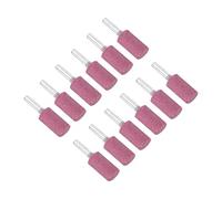 QUARKZMAN 6mm Vástago 16mm Diámetro Mandril Montado Esmerilado Piedras x 12uds Cilindro Forma para Esmerilado y Pulido, [Rosa]
