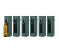 QUARKZMAN 6Pcs 13.7" x 3.7" x 3.5" Bolsa De Regalo Para Vino Verde