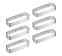 QUARKZMAN 6pcs Anillos De Molde para Pasteles Cuadrados 4.3 X 1.5 Pulgadas Moldes para Pastelería De Acero Inoxidable Antiadherentes para Moldeado De Pasteles Postres Elaboración Plateado