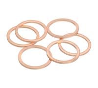 QUARKZMAN 6Pcs Arandela Plana, M26 Arandelas Cobre Anillo Sellado Cobre Kit Arandelas Aplastamiento Surtido, 26mm DI, 32mm DE, 2mm Grosor Para Pernos Tornillos Reparación Maquinaria