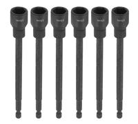 QUARKZMAN 6Pcs barrena Para Tuercas De 13mm Métrica Con Enchufe De 1/4" Vástago Hexagonal De 6" (150mm) Extra Largo Enchufes Magnéticos De 6 Puntos Para Cambio Rápido Acero Al Cromo Vanadio