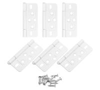 QUARKZMAN 6Pcs Bisagras de Puerta No Mortise de 76x36mm sin Ruido para Armario Bisagras de Puerta Plegables, Chapadas para Gabinetes, Muebles, Ventanas, Armarios con Tornillos, Blanco