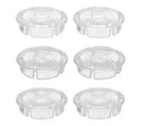QUARKZMAN 6Pcs Botones Índice Grifo, 3/4" Diámetro Interior Manijas Grifo Botón Acrílico Caliente Y Frío Reemplazo Perilla Lavabo Tapa Manija Para Baño Cocina, Transparente