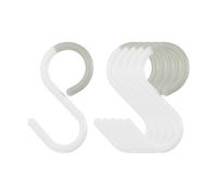 QUARKZMAN 6Pcs Ganchos en S de Plástico de 2.4" Ganchos en Forma de S Pequeños para Colgar en el Armario Ganchos para Barra para Colgar Utensilios de Cocina, Tazas, Plantas, Blanco