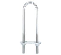 QUARKZMAN 6Pcs Pernos en U Redondos M6, Ancho Interior de 23mm, Longitud de 120mm Perno de Abrazadera en U con Tuercas y Placas, de Acero al Carbono para Reparación Tuberías y Industriale