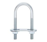 QUARKZMAN 6Pcs Pernos en U Redondos M6, Ancho Interior de 25mm, Longitud de 70mm Perno de Abrazadera en U con Tuercas y Placas, de Acero al Carbono para Reparación Tuberías y Industriale