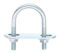 QUARKZMAN 6Pcs Pernos en U Redondos M6, Ancho Interior de 27mm, Longitud de 53mm Perno de Abrazadera en U con Tuercas y Placas, de Acero al Carbono para Reparación Tuberías y Industriale