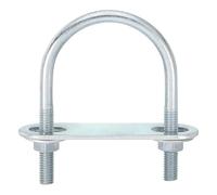 QUARKZMAN 6Pcs Pernos en U Redondos M6, Ancho Interior de 42mm, Longitud de 70mm Perno de Abrazadera en U con Tuercas y Placas, de Acero al Carbono para Reparación Tuberías y Industriale