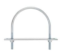 QUARKZMAN 6Pcs Pernos en U Redondos M6, Ancho Interior de 95mm, Longitud de 110mm Perno de Abrazadera en U con Tuercas y Placas, de Acero al Carbono para Reparación Tuberías y Industriale