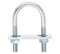 QUARKZMAN 6Pcs Pernos en U Redondos M8, Ancho Interior de 35mm, Longitud de 75mm Perno de Abrazadera en U con Tuercas y Placas, de Acero al Carbono para Reparación Tuberías y Industriale