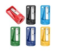 QUARKZMAN 6pcs Sacapuntas de Carpintero Kit, Amarillo/Rojo/Azul/Negro/Verde/Azul Cielo, Sacapunta Manual Portátil Afilalápices Lápices Cortador Solo Agujero para Escuela Oficina Carpintería