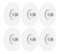 QUARKZMAN 6Pcs Soporte Adhesivo para Pared con Ganchos para Tornillos, 2.8" Ganchos Adhesivos Redondos Sin Taladro Resistentes al Agua de Alta Resistencia con Tuerca M6 para Baño Cocina 12mm