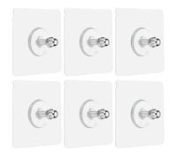 QUARKZMAN 6Pcs Soportes Adhesivos para Pared con Tornillos, Ganchos Adhesivos Cuadrados de 2.8" sin Taladro, Soportes de Pared Pegajosos Resistentes al Agua con Tuercas M6, 16mm