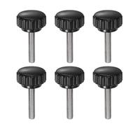 QUARKZMAN 6pcs Tornillo Moleteado, M5x25mm Tornillo de Pulgar de Rosca Macho Pomos de Sujeción Moleteados Métricos de Acero Inoxidable Perilla de Perno de Estudio Tornillo de Apriete, Negro