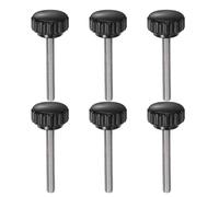 QUARKZMAN 6pcs Tornillo Moleteado, M5x40mm Tornillo de Pulgar de Rosca Macho Pomos de Sujeción Moleteados Métricos de Acero Inoxidable Perilla de Perno de Estudio Tornillo de Apriete, Negro