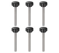 QUARKZMAN 6pcs Tornillo Moleteado, M6x55mm Tornillo de Pulgar de Rosca Macho Pomos de Sujeción Moleteados Métricos de Acero Inoxidable Perilla de Perno de Estudio Tornillo de Apriete, Negro