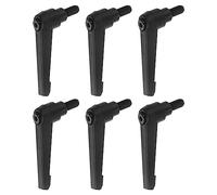 QUARKZMAN 6uds Ajustable Sujeción Palanca Manijas M8 x 15mm Macho Rosca Perno Perillas Giratorio Tornillo Bloqueo Rápida Liberación Trinquete Pulsador Botón Mango, Negro