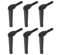 QUARKZMAN 6uds Ajustable Sujeción Palanca Manijas M8 x 32mm Macho Rosca Perno Perillas Giratorio Tornillo Bloqueo Rápida Liberación Trinquete Pulsador Botón Mango, Negro