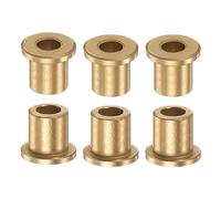QUARKZMAN 6uds Brida Rodamiento Manguito 6mm Diámetro 10mm OD 12mm Longitud 2mm Brida Grosor Bronce Buje Auto-Lubricantes Bujes Manguito para Industriales Equipos