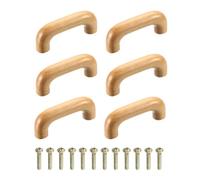 QUARKZMAN 6uds Madera Cajón Tiradores Manijas, 64mm/2.52" Agujero Espaciado Madera Gabinetes Cajón Perillas Tirador Manijas con Tornillo Juego para Cocina Gabinetes Cómoda Muebles