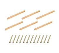 QUARKZMAN 6uds Madera Cajón Tiradores Manijas con Tornillos Juego 224mm/8,82" Agujero Espaciado Sin Terminar Haya Madera Gabinetes Cajón Perillas Tirador para Cocina