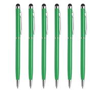 QUARKZMAN 6uds Metal Óptico Lápiz Pluma Bolígrafo Pluma 2 en 1 Universal Retráctil Tinta Pluma con Óptico Lápiz Puntas para Todos Capacitivo Táctil Pantalla Dispositivo, Verde