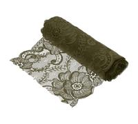 QUARKZMAN 7.1 Pulgadas de Ancho 3 Yardas de Cinta de Encaje con Patrón Floral en Verde Oscuro para Manualidades DIY Envolver Regalos Ramos Decoración de Bodas y Costura