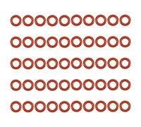 QUARKZMAN 7 x 4 X1.5mm Silicona Juntas Tóricas x 50uds Sello Junta para Seal Plomería y Grifo Manguera, [Rojo]