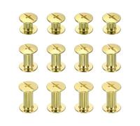 QUARKZMAN 75 Juegos Tornillos Chicago M5 X 6/10/12mm 8/12/14mm Longitud Metal Phillips Remache Espárrago Pernos Remaches Poste Sujeción Para Cinturón Cuero Bolsa Encuadernación Libros Dorado