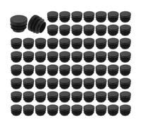 QUARKZMAN 76 Pcs Tapón De Plástico Redondo, Tapones para Tubos, Insertos para Patas De Muebles De 24mm (0.94 Pulgadas), Protección Deslizante para Sillas, Sofás, Mesas, Estantes, Negro
