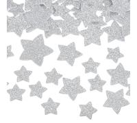QUARKZMAN 76 Piezas De Calcomanías De Espuma Brillante 3 Tamaños Autoadhesivas Formas De Estrellas Brillantes Calcomanías Para Suministros De Arte Manualidades DIY Y Decoración Plateado