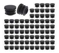 QUARKZMAN 76 Tapones Redondos de Plástico, Tapones de Extremo de Tubo Negro, Insertos de Patas de Muebles de 20mm (0.79 Pulgadas), Protección Deslizante para Silla, Estante