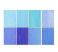 QUARKZMAN 8 Hojas de Vidrio de Colores, 4 x 6 Pulgadas, Variedad de Azulejos de Vidrio para Mosaicos para Proyectos de Bricolaje en Casa, Decoración de Artesanía, Serie Azul