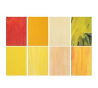 QUARKZMAN 8 Hojas de Vidrio de Colores, 4 x 6 Pulgadas, Variedad de Azulejos de Vidrio para Mosaicos para Proyectos de Bricolaje Decoración del Hogar, Serie Amarilla