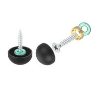 QUARKZMAN 8 Juegos de Tornillos para Espejo con Tapas, 20mm de Acero Inoxidable 304, Clavos Decorativos para Montaje de Espejos en Pared, Publicidad, Negro