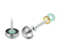 QUARKZMAN 8 Juegos de Tornillos para Espejo con Tapas, 20mm de Acero Inoxidable 304, Clavos Decorativos para Montaje de Espejos en Pared, Publicidad, Plata