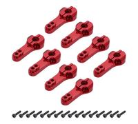 QUARKZMAN 8 Pcs Brazo De Servo Metálico 25T Brazo De Dirección Longitud 35mm Rojo Adecuado para Accesorios De Modelos De Barcos/Aviones/Coches RC DIY con 2 Pcs Tornillos