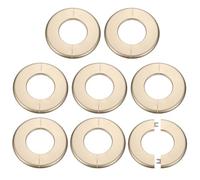 QUARKZMAN 8 Pcs Brida Dividida Para Pared 64mm/2.5" Placas Cubierta Fontanería Autoadhesivas ABS Plástico Placa Escutcheon Redonda Diseño Hebilla Para Tubería Decoración Baño Cocina Dorado