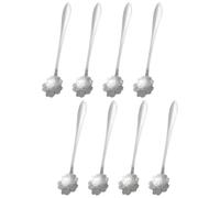 QUARKZMAN 8 Pcs Cucharas De Flores De Acero Inoxidable 5 Pulgadas Forma De Cerezo Cuchara Pequeña De Café Cuchara De Postre Para Espresso Azúcar Pastel Plateado