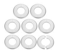 QUARKZMAN 8 Pcs Flange Dividido Para Pared 64 mm/2.5" Placas Cubierta Para Fontanería Autoadhesivas ABS Plástico Placa Escudete Redondo Diseño Hebilla Para Tubería Decoración Baño, Plateado