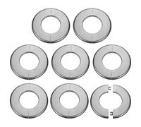 QUARKZMAN 8 Pcs Flange Divisorio Pared 64mm/2.5" Placas Cubierta Fontanería Autoadhesivas Plástico ABS Placa Redonda Escutcheon Diseño Hebilla Para Tuberías Decoración Baño Y Cocina Gris