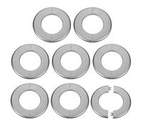 QUARKZMAN 8 Pcs Flange Pared Dividido 78mm/3.1" Placas Cubierta Fontanería Autoadhesivas ABS Plástico Placa Escudo Redondo Diseño Hebilla Para Tubería Baño Cocina Decoración Gris