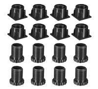 QUARKZMAN 8 Pcs Insertos para Tubos Cuadrados con Patas Niveladoras, para Tubo Cuadrado de 38X38Mm de Diámetro, Tapones de Extremo de Plástico Negro para Patas de Muebles