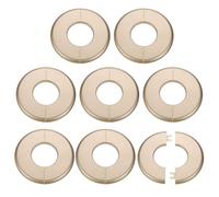 QUARKZMAN 8 Pcs Placa Cubierta Para Tuberías Dividida Pared 44mm/1.7" Placas Fontanería Autoadhesivas ABS Plástico Escudo Redondo Diseño Hebilla Para Decoración Baño Y Cocina, Dorado