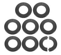 QUARKZMAN 8 Pcs Placas Cubierta Fontanería Divididas Para Pared 78 mm/3.1" Con Adhesivo ABS Plástico Redondo Placa Escudo Diseño Hebilla Para Tuberías Decoración Baño Cocina Negro