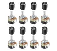 QUARKZMAN 8 Pcs Potenciómetro Rotatorio De 10K Ohm, WH138 3 Pines Una Vuelta Taper Lineal Resistencia Variable Potenciómetros Con Interruptor Para Regulación De Velocidad De Inversor, Negro