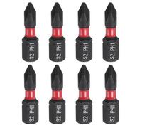 QUARKZMAN 8 Pcs Punta de Destornillador Phillips Ph1 con Vástago Hexagonal de 1/4" de 25 Mm/1" Longitud, Puntas Magnéticas de Cabeza Cruzada de Acero S2, Grado Industrial, para Taladro